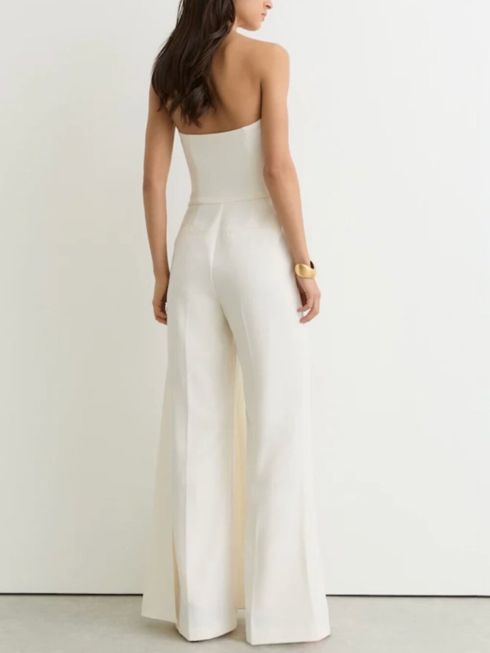 REISS Leah Jumpsuit US 6/8/10 Strapless Draped Ivory White - Picture 3 of 10